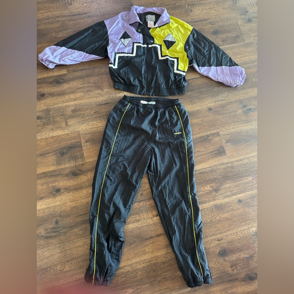 Vintage Black and Yellow Tracksuit